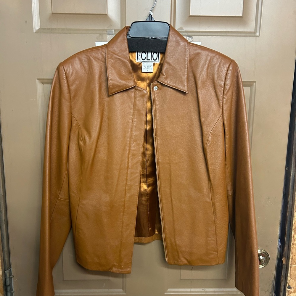 Clio Women's Tan Leather Jacket